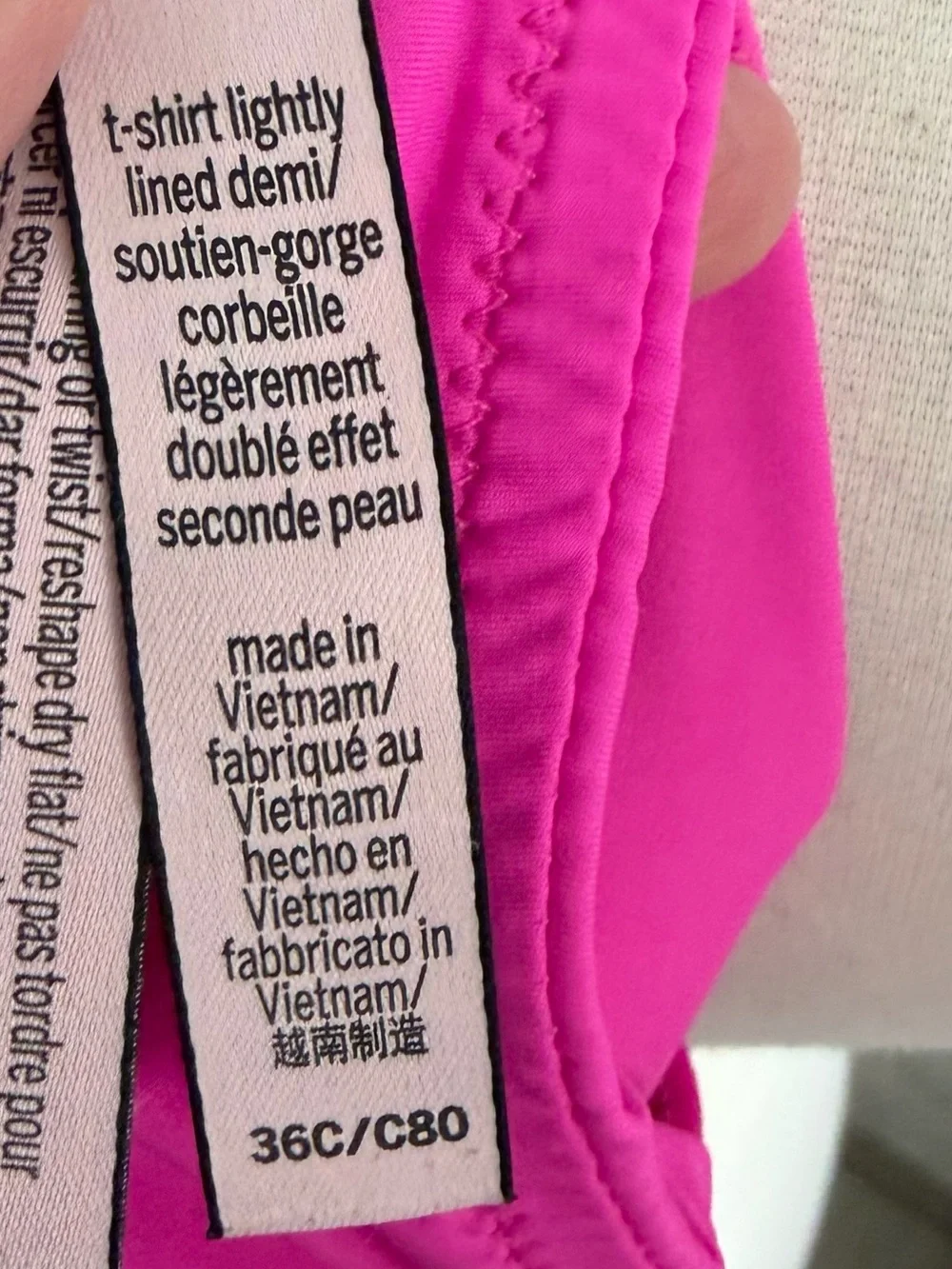 Victoria’s Secret T-Shirt Lightly Lined Demi Pink Bra Size 36C